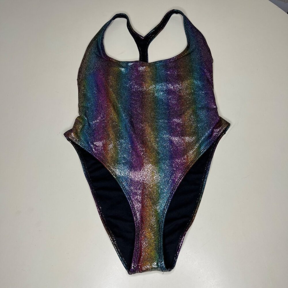 Forever 21 Rainbow Metallic Swimsuit Size L